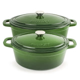 BergHOFF Neo 4pc Cast Iron Cookware Set, 5qt. & 8qt., Green