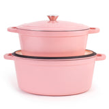 BergHOFF Neo 4pc Cast Iron Cookware Set, 5qt. & 8qt., Pink