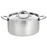 BergHOFF Vintage 6pc Tri-Ply 18/10 Stainless Steel Cookware Set with Lids, Hammered