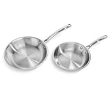 BergHOFF Professional 2pc Tri-Ply 18/10 Stainless Steel Cookware Set, 8" & 10" Fry Pan