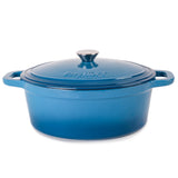 BergHOFF Neo 4Pc Cast Iron Cookware Set, 5qt. & 7qt. Dutch Ovens, Matching Lids, Blue