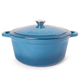 BergHOFF Neo 4Pc Cast Iron Cookware Set, 5qt. & 7qt. Dutch Ovens, Matching Lids, Blue