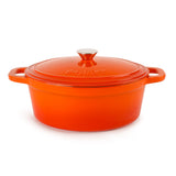 BergHOFF Neo 4Pc Cast Iron Cookware Set, 5qt. & 8qt. Dutch Ovens, Matching Lids, Orange