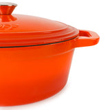 BergHOFF Neo 4Pc Cast Iron Cookware Set, 5qt. & 8qt. Dutch Ovens, Matching Lids, Orange