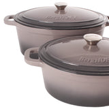 BergHOFF Neo 4Pc Cast Iron Cookware Set, 5qt. & 8qt. Dutch Ovens, Matching Lids, Oyster