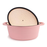BergHOFF Neo 4Pc Cast Iron Cookware Set, 5qt. & 8qt. Dutch Ovens, Matching Lids, Pink