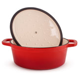 BergHOFF Neo 4Pc Cast Iron Cookware Set, 5qt. & 8qt. Dutch Ovens, Matching Lids, Red