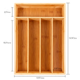 BergHOFF Bamboo 5-Slot Flatware Organizer, 13.75" x 9.75"