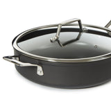 BergHOFF Essentials Nonstick Hard Anodized 11" Deep Skillet 4.3qt. With Glass Lid, Black