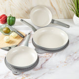 BergHOFF Balance 3Pc Nonstick Ceramic Frying Pan Set, Recycled Aluminum, Moonmist