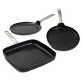 BergHOFF Leo Graphite 3Pc Nonstick Ceramic Specialty Cookware Set, Sustainable Recycled Material