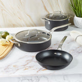BergHOFF Essentials 5Pc Nonstick Hard Anodized Cookware Starter Set, Black