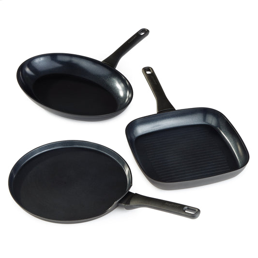BergHOFF DiNA Helix 3pc Nonstick Specialty Cookware Set, Recycled Aluminum