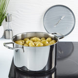 BergHOFF DiNA Helix 4pc Recycled 18/10 Stainless Steel Stockpot Set, Glass Lids