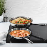 BergHOFF DiNA Helix 2pc Recycled 18/10 Stainless Steel Stir Fry Cookware Set
