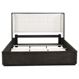 Leandro 55-inch California King Wingback Bed Burnished Black