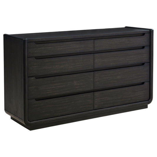 Leandro 8-Drawer Bedroom Dresser Cabinet Burnished Black