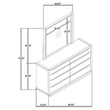Leandro 8-Drawer Bedroom Dresser with Mirror Burnished Black