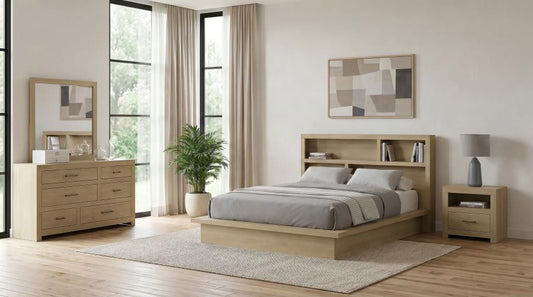 Hendricks 5-Piece Eastern King Bedroom Set Light Oak