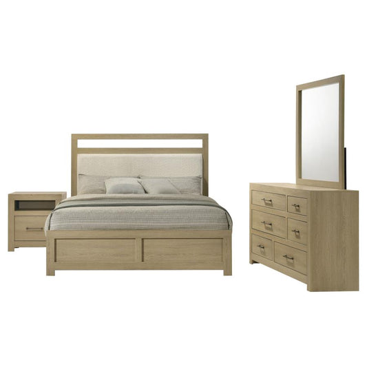 Hendricks 5-Piece Eastern King Bedroom Set Light Oak