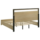 Hendricks California King Panel Headboard Platform Bed Light Oak