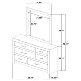 Hendricks 6-Drawer Bedroom Dresser and Mirror Light Oak