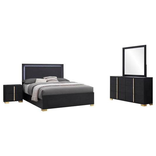 Marceline 4-Piece Eastern King Bedroom Set Black