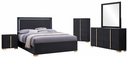 Marceline 5-Piece Eastern King Bedroom Set Black