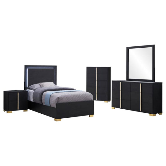 Marceline 5-Piece Twin Bedroom Set Black