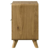 Bennett Mid-Century 2-Drawer Rubberwood Nightstand Light Oak