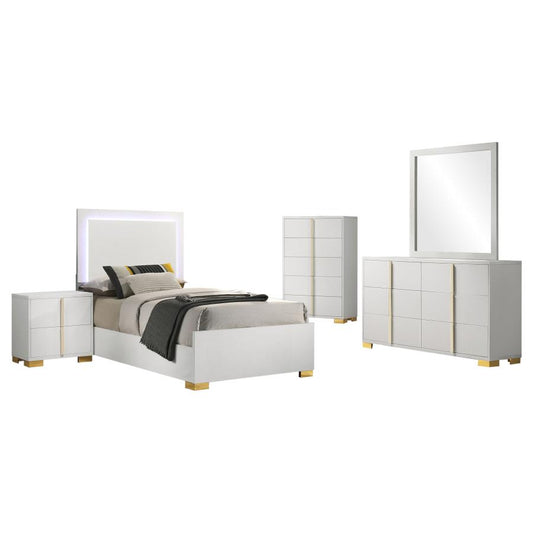Marceline 5-Piece Twin Bedroom Set White