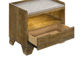 Henderson 1-Drawer LED Nightstand Bedside Table Medium Oak