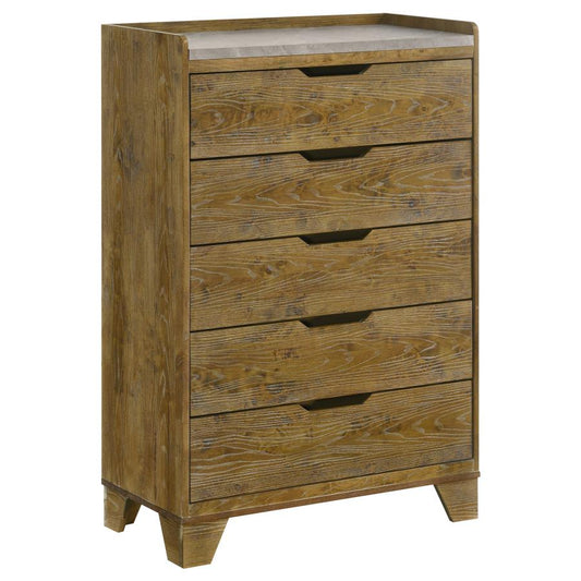Henderson 5-Drawer Chest Medium Oak