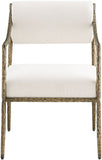 Bastille - Upholstered Dining Arm Chair (Set of 2) - Brass Frame