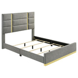 Ines 56-Inch Fabric Upholstered Queen Panel Bed Grey