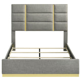 Ines 56-Inch Fabric Upholstered Queen Panel Bed Grey