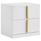 Ines 5-Piece Queen Bedroom Set Navy and White High Gloss
