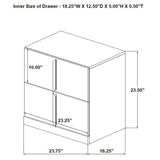 Ines 2-Drawer Nightstand Bedside Table White High Gloss