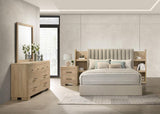 Arielle 4-Piece Queen Upholstered Bedroom Set Light Oak