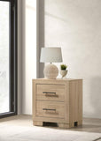 Arielle 2-Drawer Nightstand with Concealed Casters Light Oak
