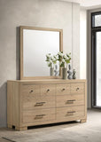 Arielle Dresser and Mirror Set with Mixed Hardware Light Oak