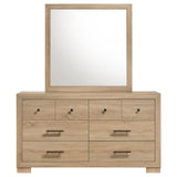 Arielle Dresser and Mirror Set with Mixed Hardware Light Oak
