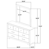 Arielle Dresser and Mirror Set with Mixed Hardware Light Oak
