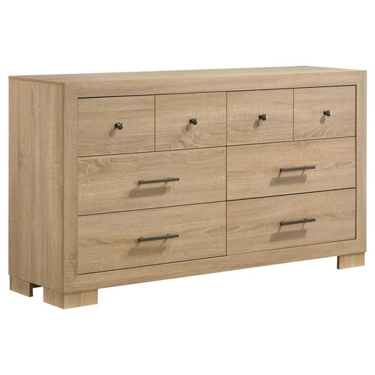 Arielle Bedroom Dresser with Mixed Hardware Light Oak