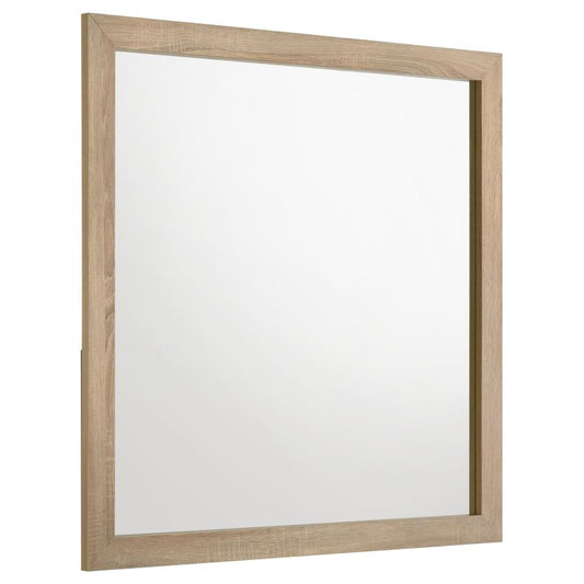 Arielle Dresser Mirror with Wood-Look Frame Light Oak