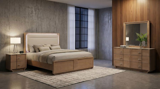 Leanne 4-piece Queen Bedroom Set Light Oak