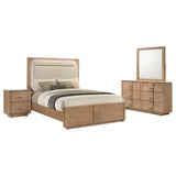 Leanne 4-piece Eastern King Bedroom Set Light Oak