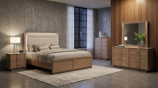 Leanne 5-piece Queen Bedroom Set Light Oak