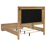 Leanne Eastern King LED Panel Bed Off White and Light Oak