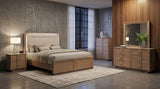 Leanne 6-drawer Sinter Stone Top Dresser and Mirror Light Oak